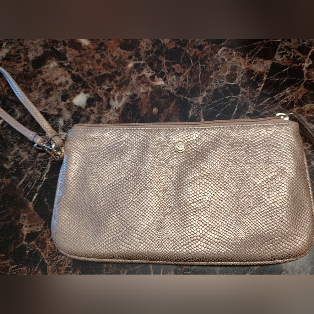 Rose Gold Snakeskin Clutch Wristlet  Used Once